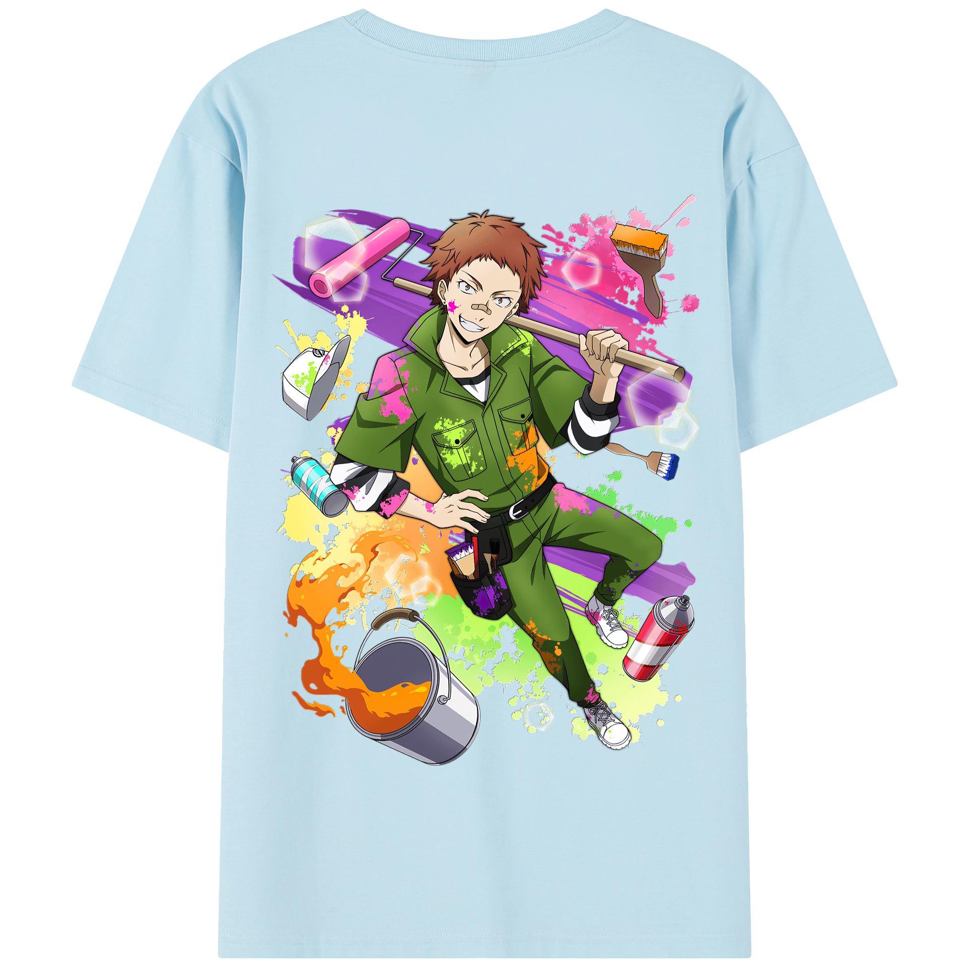 （画像用） 文豪ストレイドッグス Bungo Stray Dogs 綿100％半袖Tシャツ（背面プリント）